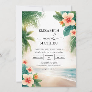 Invitation Mariage de scène Tropical Bloom Beach