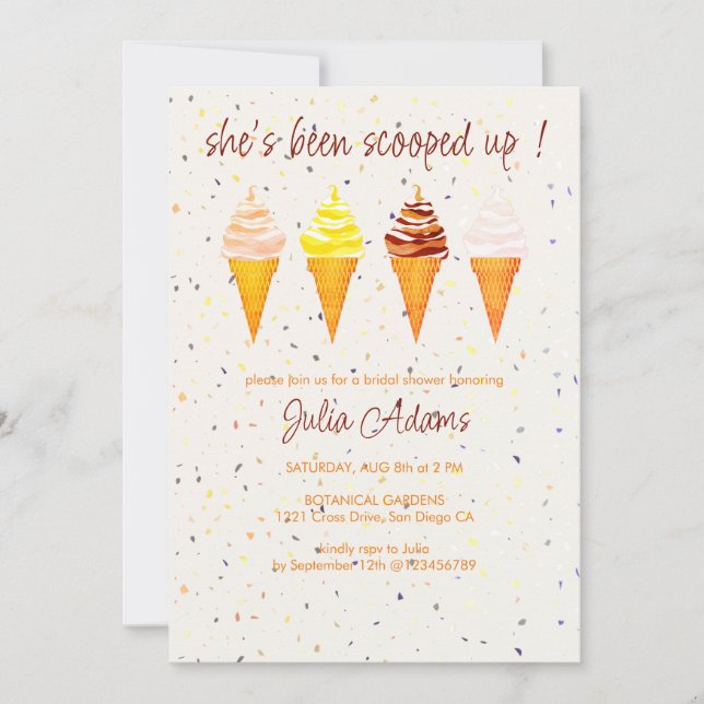 Invitation Mariage de Scoop de Chocolat Vanille aux Fraises (Devant)