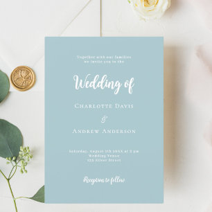 Invitation Mariage de script bleu foncé
