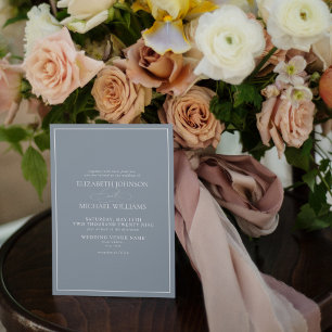 Invitation Mariage de script classique bleu foncé