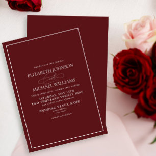 Invitation Mariage de script classique de Bourgogne
