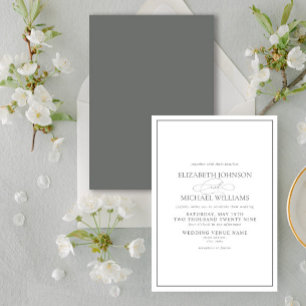 Invitation Mariage de script classique de Sage Vert