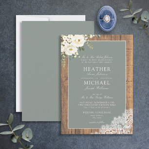 Invitation Mariage de script de bois rustique traditionnel Sa