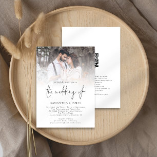 Invitation Mariage de script de code QR de photo moderne