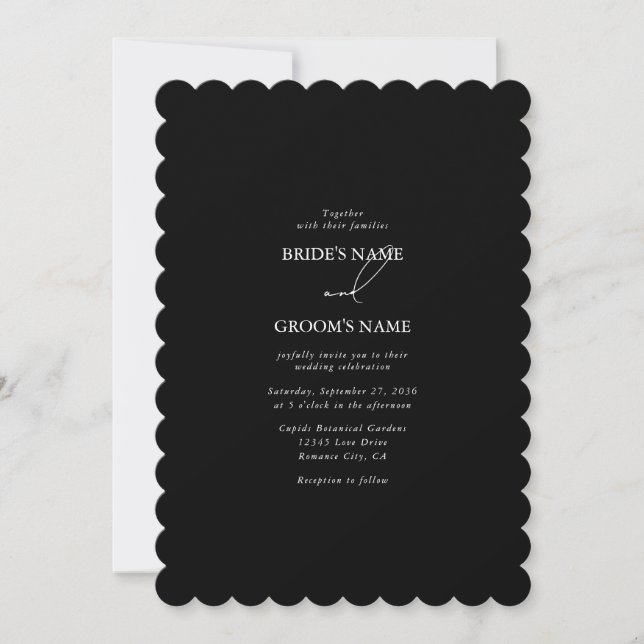 Invitation Mariage de script de signature de calligraphie noi (Devant)
