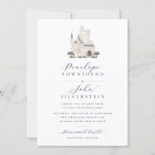 Invitation Mariage de script d'illustration de couleur d'eau 