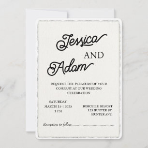 Invitation Mariage de script d'invitation de papier de bord F