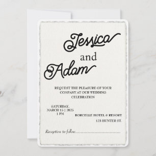 Invitation Mariage de script d'invitation de papier de bord F