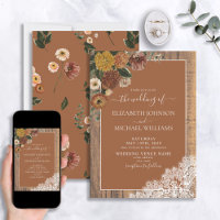 Mariage de script en bois rustique Burnt Orange
