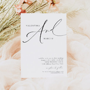 Invitation MARIAGE de script minimaliste élégant VALENTINA