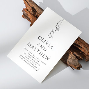 Invitation Mariage de script minimaliste Photo + Détail du
