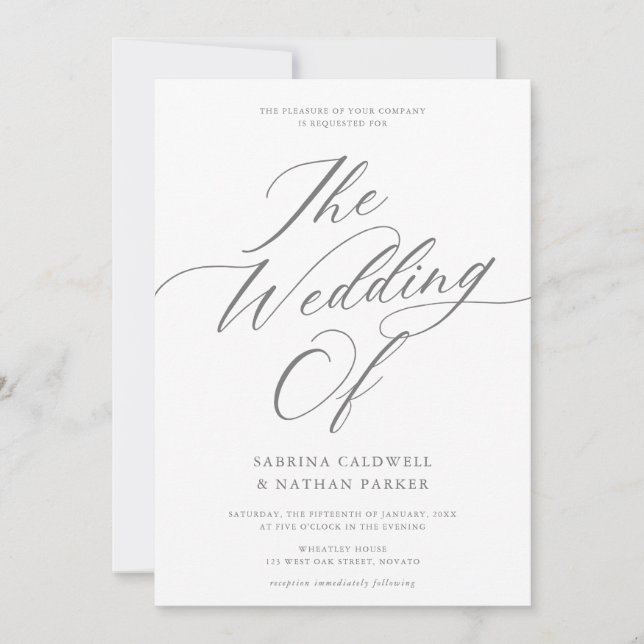 Invitation Mariage de script moderne gracieux (Devant)