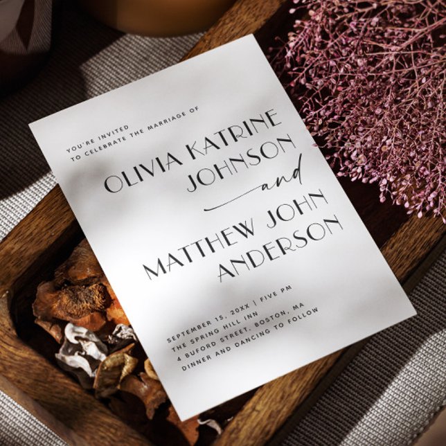 Invitation Mariage de script moderne | Photo minimaliste + Co (Créateur téléchargé)