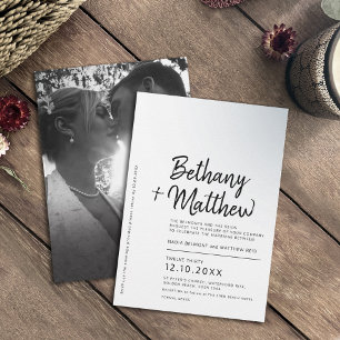 Invitation Mariage de script mono minimaliste