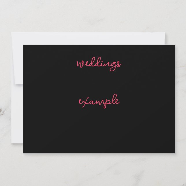 Invitation Mariage de script noir et rose (Devant)