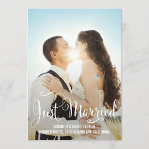 Invitation Mariage de script romantique - Blanc