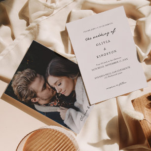 Invitation Mariage de script simple romantique