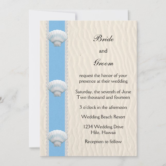 Invitation Mariage de Seashell Beach (Devant)