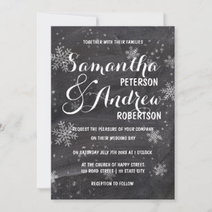 Invitation Mariage de snowflakes de snowflakes d'hiver modern