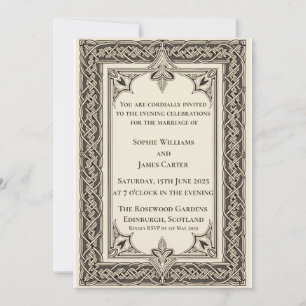 Invitation Mariage de soirée en nœud celtique écossais