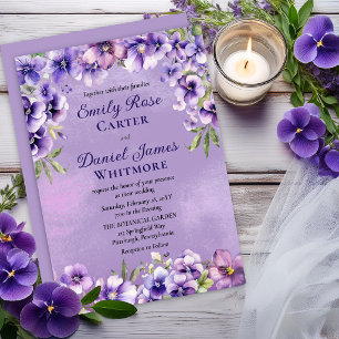 Invitation Mariage de soirée floral violet formel