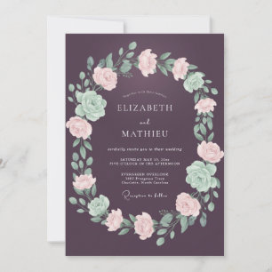 Invitation Mariage de soirée majestueux au plum