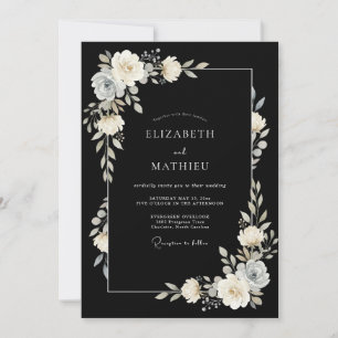 Invitation Mariage de soirée noir sophistiqué