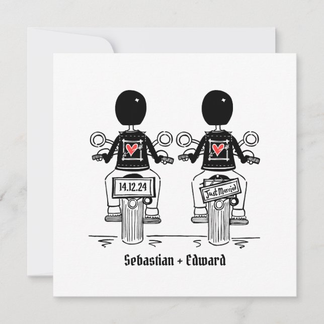 Invitation Mariage de soirée personnalisé pour deux mariés mo (Devant)