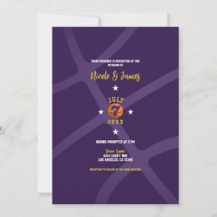 Invitation Mariage de sport minimaliste chic basket-ball viol