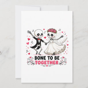 Invitation Mariage de squelettes mignons Amour d'être ensembl