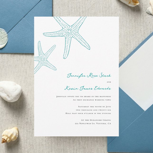 Invitation Mariage de Starfish Beach (Créateur téléchargé)
