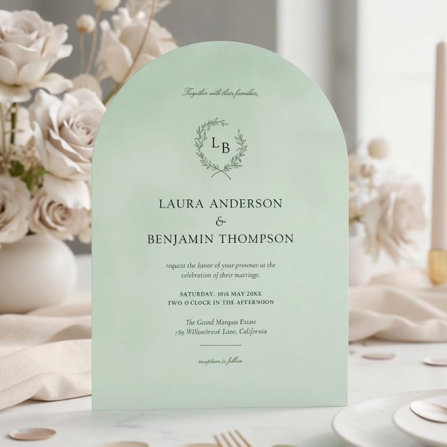 Invitation Mariage de style Arc Élégant de texture de velours (Créateur téléchargé)