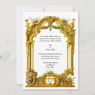 Invitation Mariage de style baroque rococo français avec bord