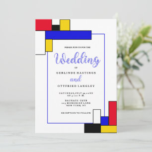 Invitation Mariage de style Bauhouse Mondrian