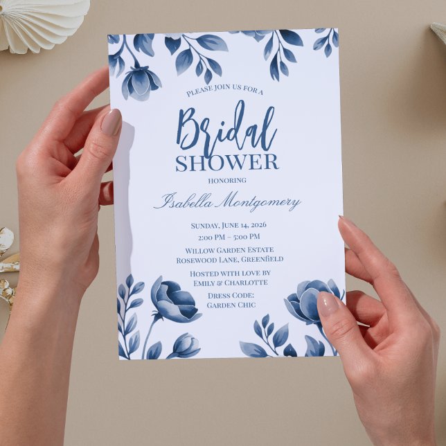 Invitation Mariage de style chinoiserie bleue (Blue Chinoiserie Style Bridal Shower Invitations
)