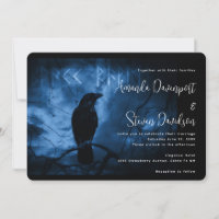 Mariage de style gothique noir avec corbeau et run