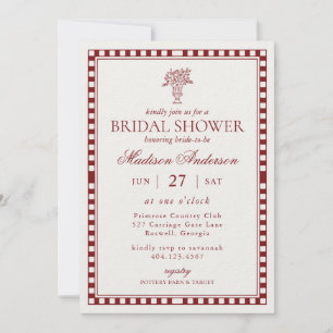 Invitation Mariage de style Harlequin Rouge Merlot