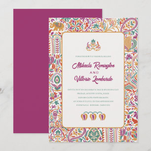 Invitation Mariage de style indien coloré