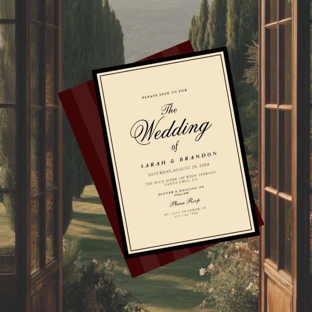 Invitation Mariage de style luxueux classique élégant vintage (Créateur téléchargé)