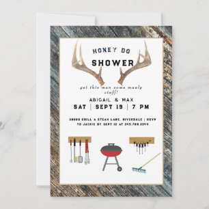 Invitation Mariage de style rustique avec bois de cerf pour c