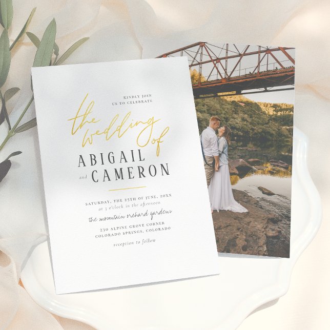 Invitation Mariage de style rustique moderne avec lettrage do (Créateur téléchargé)