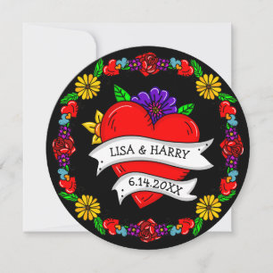 Invitation Mariage de style tatouage graffiti  Enregistrez la