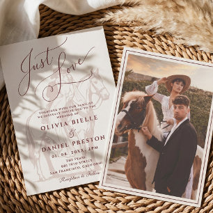 Invitation Mariage de style western rustique avec photo de ch