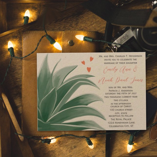 Invitation Mariage de succulentes à l'arrière-cour de campagn (Créateur téléchargé)