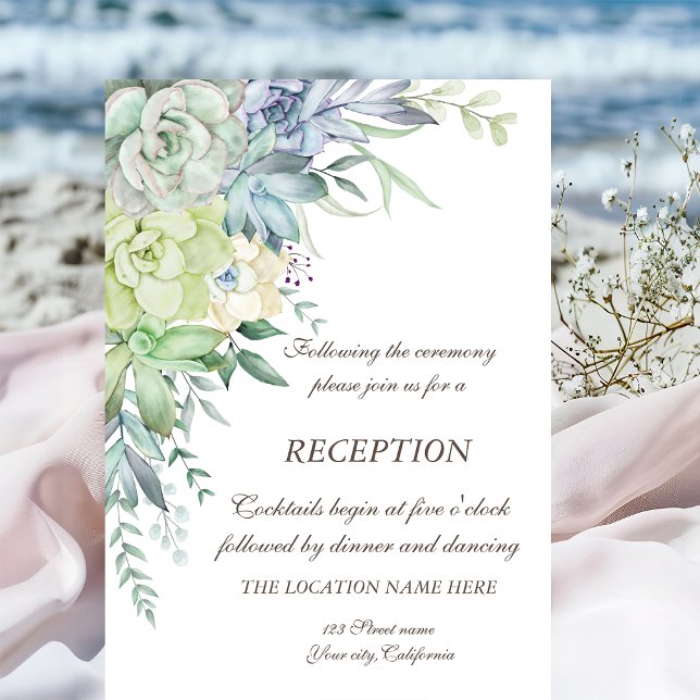 Invitation Mariage de succulentes de désert à l'aquarelle et  (Créateur téléchargé)