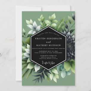 Invitation Mariage de Succulentes Luxuriantes de Sauge