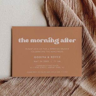 Invitation Mariage de sucre Brown rétro élégant Brunch