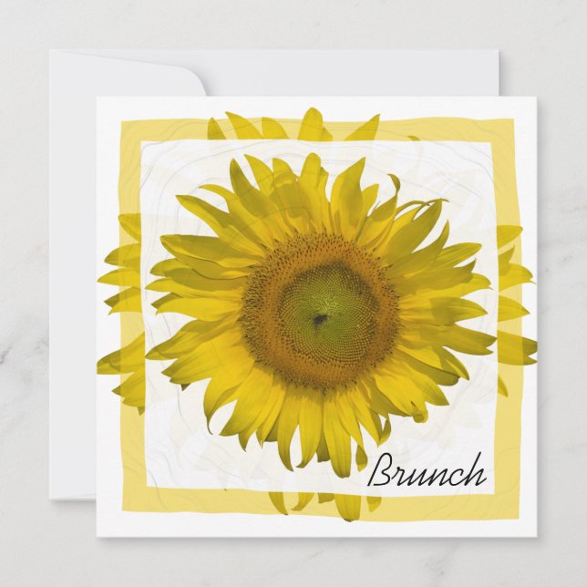 Invitation Mariage de Sunflower Post Jaune Brunch (Devant)