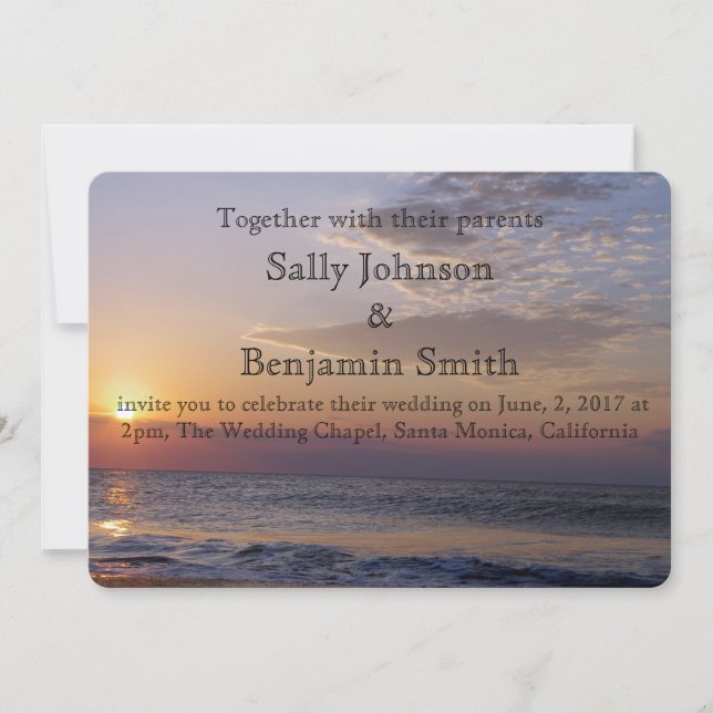 Invitation Mariage de Sunrise Beach (Devant)