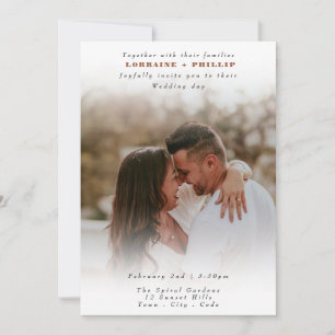 Invitation Mariage de superposition photo en dégradé élégant